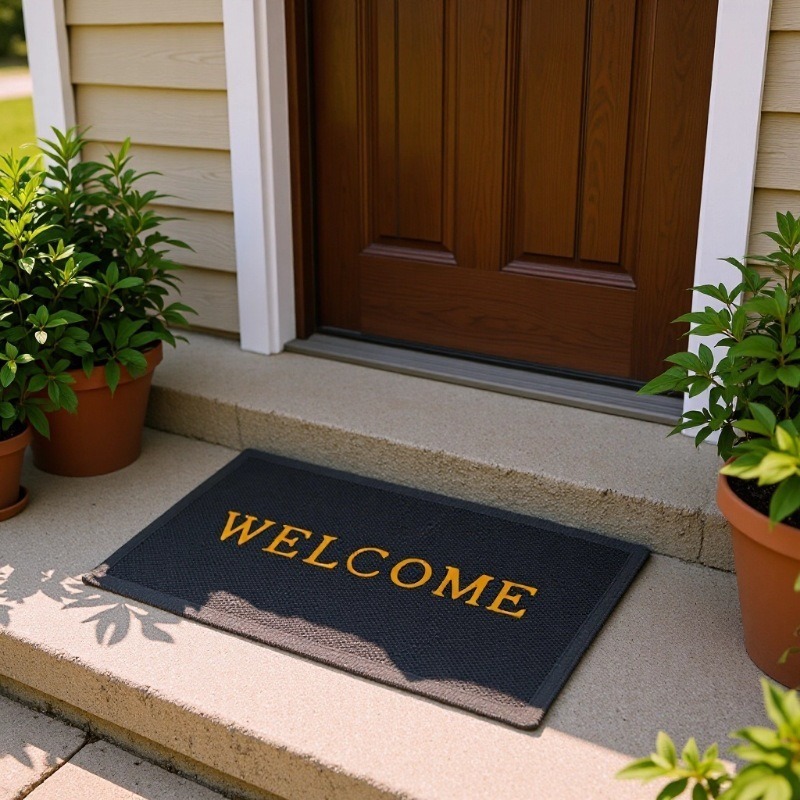 พรมเช็ดเท้า พรมขนนุ่ม ผ้าเช็ดเท้ามินิมอล นุ่มสบายเท้า ลาย Welcome ขนาด40x60 ซม รูปที่ 2