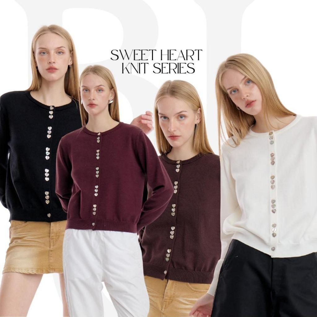 BCLS40 Sweet Heart Knit Series - คาดิแกนแขนยาว