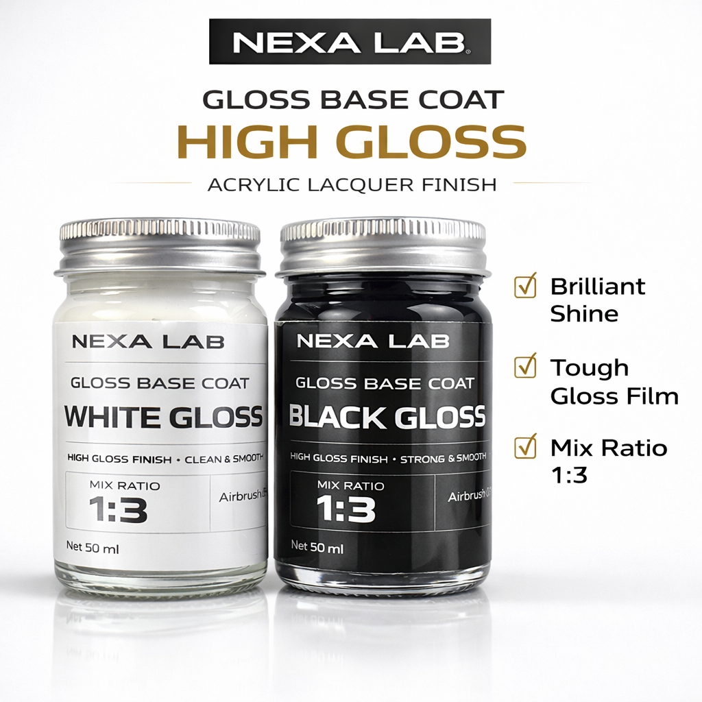 NEXA LAB GLOSS BASE COAT MIX 1:3 ดำเงา / ขาวเงา ผสม 1:3