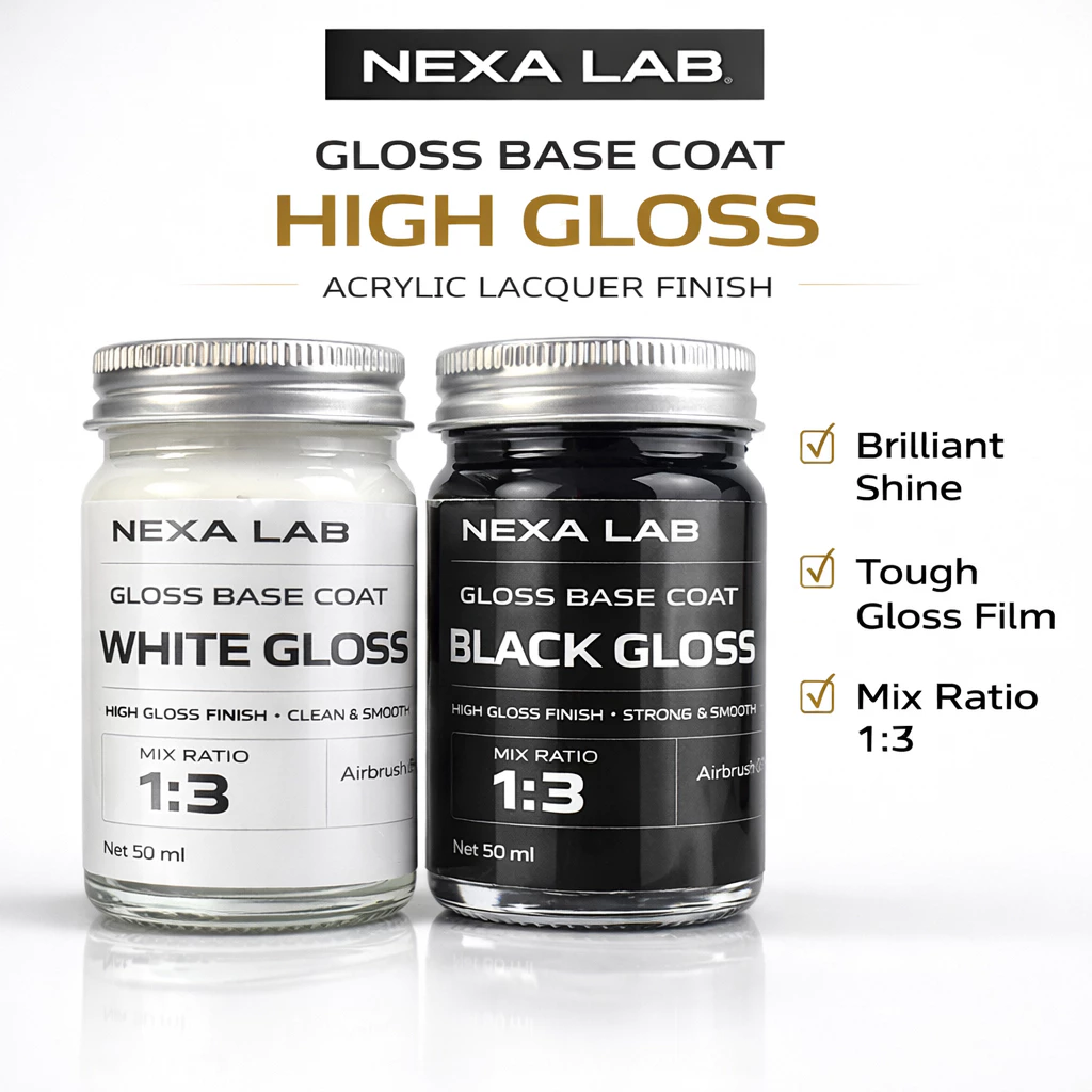 NEXA LAB GLOSS BASE COAT MIX 1:3 ดำเงา / ขาวเงา ผสม 1:3