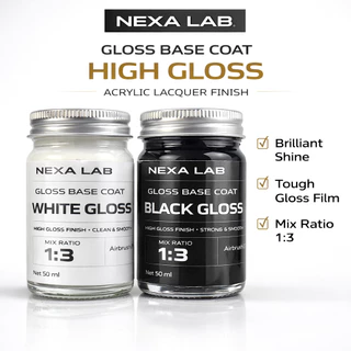 NEXA LAB GLOSS BASE COAT MIX 1:3 ดำเงา / ขาวเงา ผสม 1:3