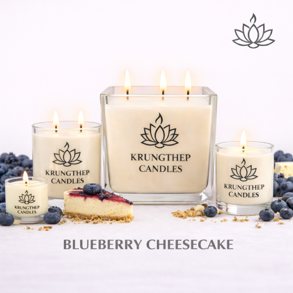 [Premium} Blueberry Cheesecake 4 ขนาด + Sets | เทียนหอม Organic Soy Wax (120ml-500ml) เทียนไขถั่วเหลืองอโรม่า