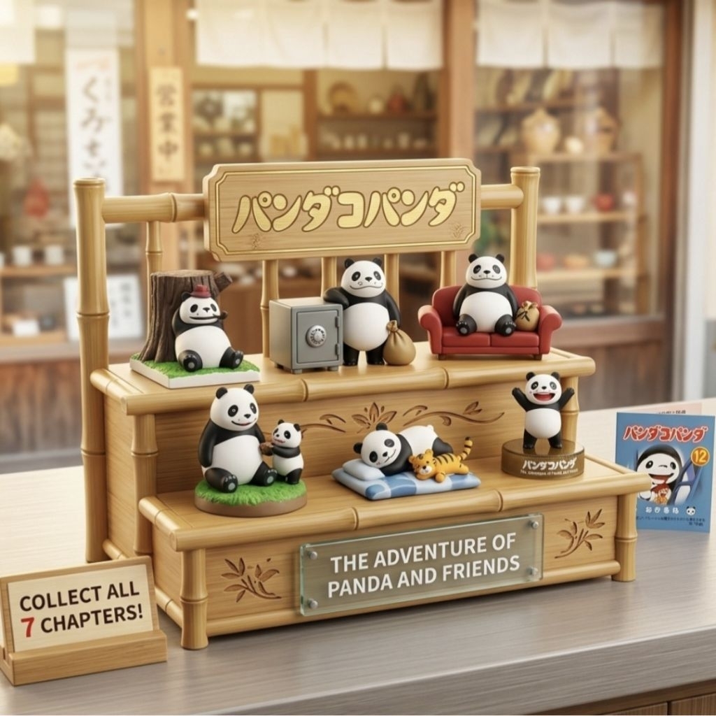 Kaiyodo Panda Go Panda (Panda Kopanda) ไคโยโด คอลเล็กชั่นแพนด้าโกแพนด้า ลิขสิทธิ์แท้ Japan