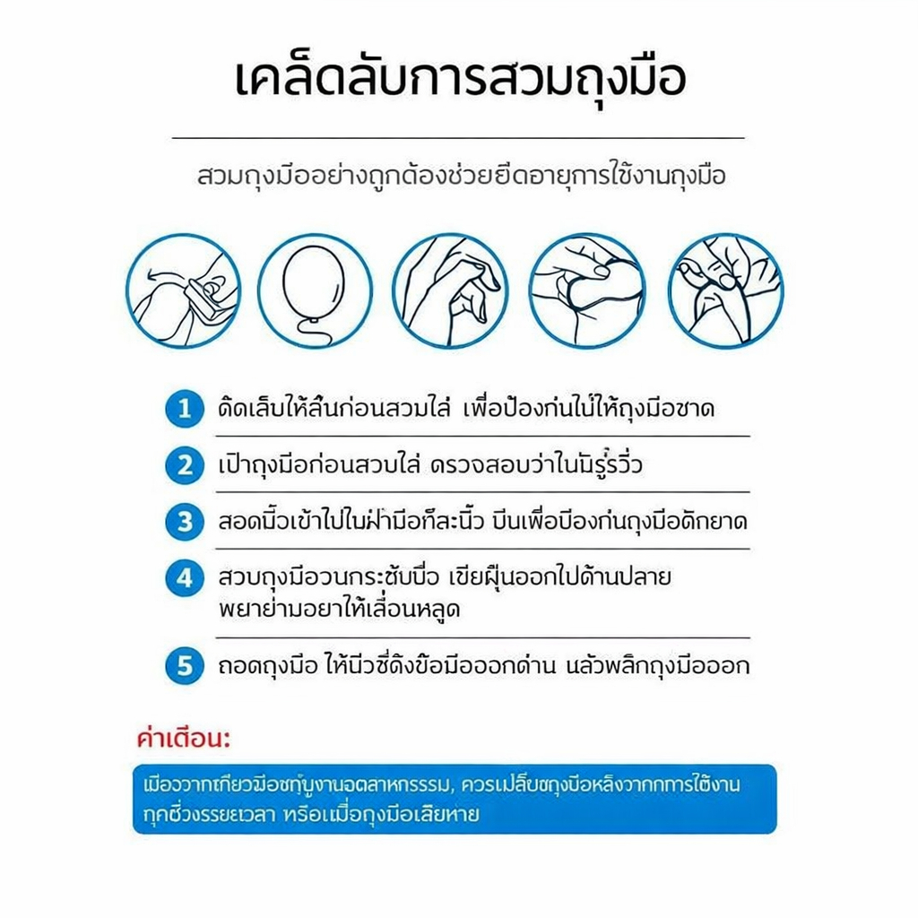 ถุงมือ PVC ใช้แล้วทิ้ง สีขาว 100 ชิ้น/กล่อง สำหรับอาหาร ยืดหยุ่น กระชับมือ ใช้จอสัมผัสได้ ใช้ในครัว ✨COD ส่งไวจากไทย✨ ราคา ถูกที่สุด ดีลบีเคเค แกลเลอรีภาพที่ 9