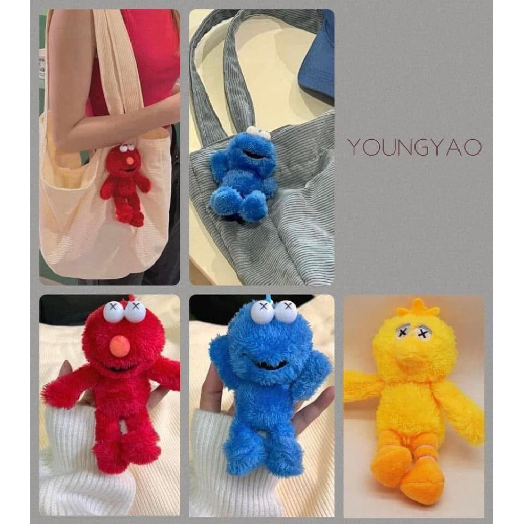 เซต 3 ตัว ตุ๊กตาพวงกุญแจ  Sesame street