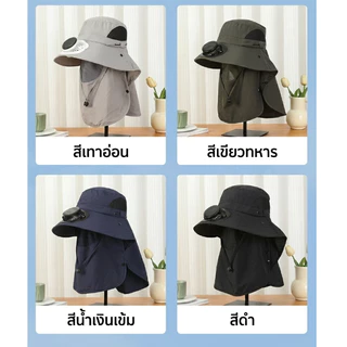 หมวกพัดลมพลังงานแสงอาทิตย์ หมวกกันแดด ถอดออกได้ การชาร์จ USB สําหรับเดินป่า ตกปลา หมุนได้ 360 องศา