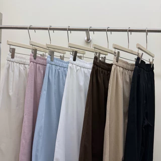 Gang_jeans#26809(K)กางเกงขายาว ทรงขากว้าง เอวยางยืดสไตล์มินิมอล รุ่น Cozy Wide Pants