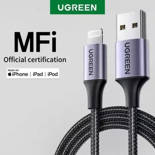 UGREENMFi certification 2.4A/USB Fast charging cable สายเคเบิลข้อมูลนี้เหมาะสำหรับiPhone13 12 11 8 xr Pro Max ชาร์จเร็ว