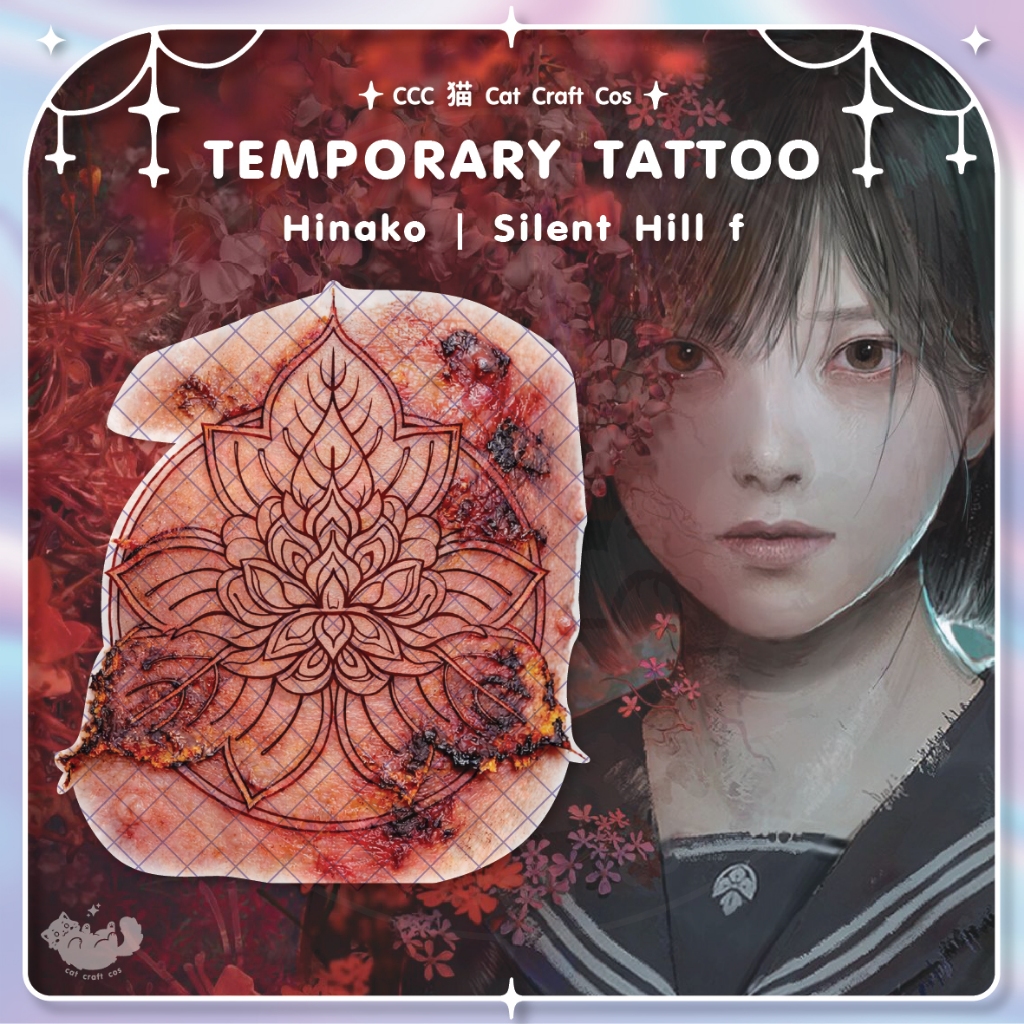 Hinako ฮินาโกะ Silent Hill f Tattoo แทททูชั่วคราวลอกลายน้ำ คอสเพลย์ | CCC猫