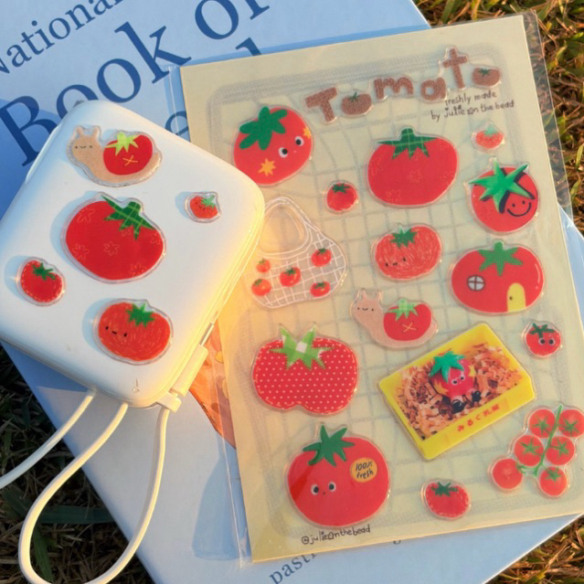 bubble sticker 🍅 สติ๊กเกอร์แบบนูน ลาย Tomato mood  ©julie on the bead