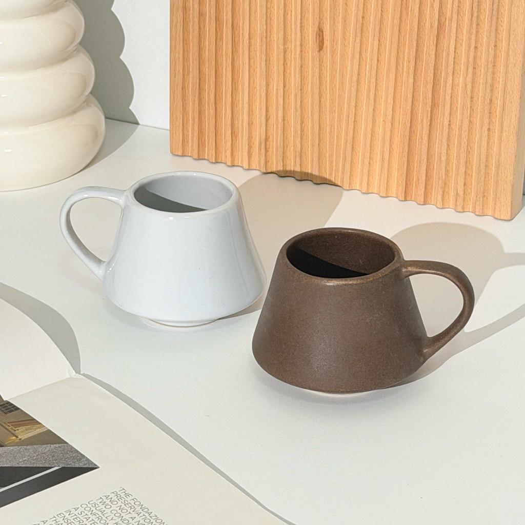 Goodsceramic 🎨 แก้วเซรามิคสีน้ำตาลสไตล์มินิมอล 200ml. Mug