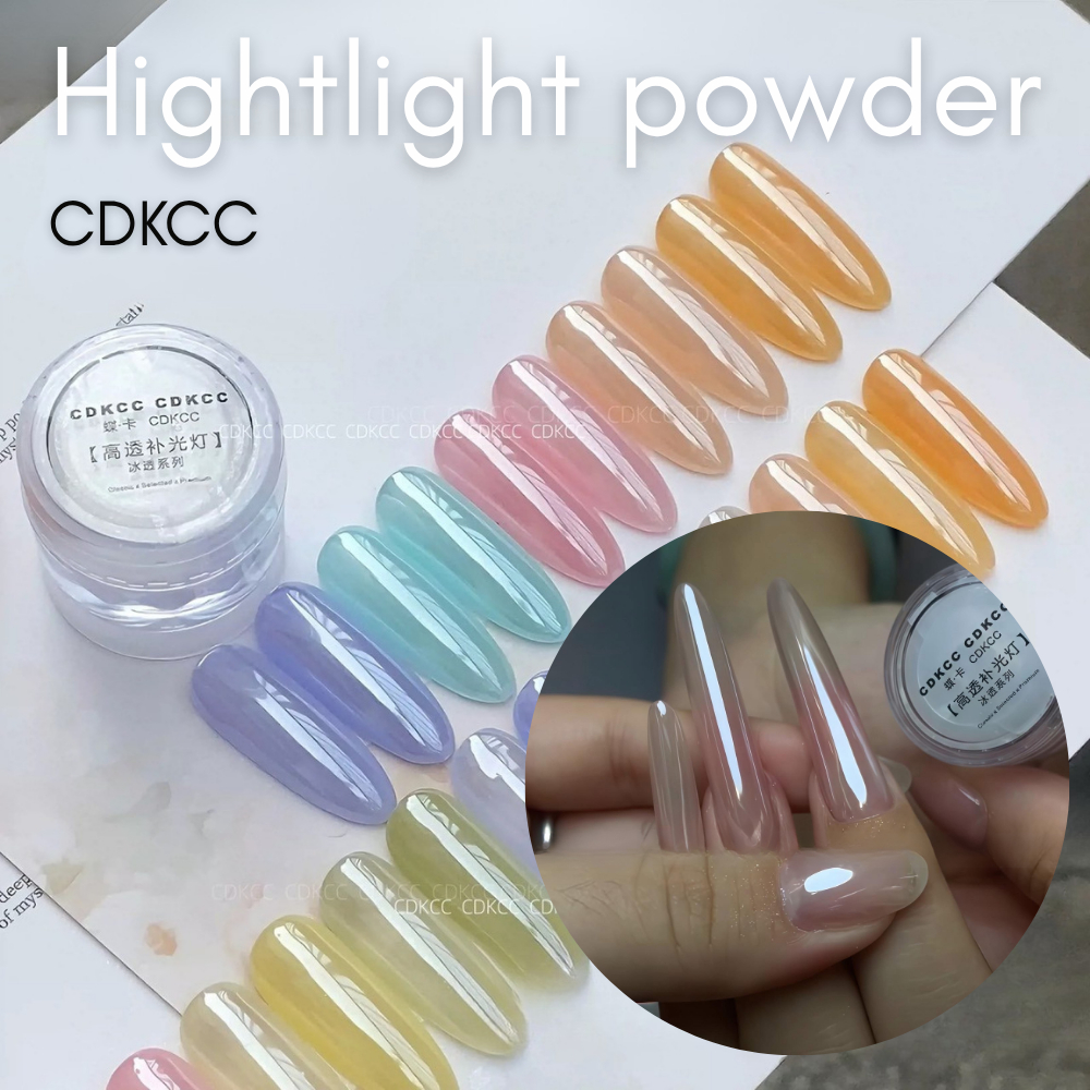 Hightlight powder 0.3 กรัม ผงขัดเล็บโปร่งแสงเนื้อละมุน