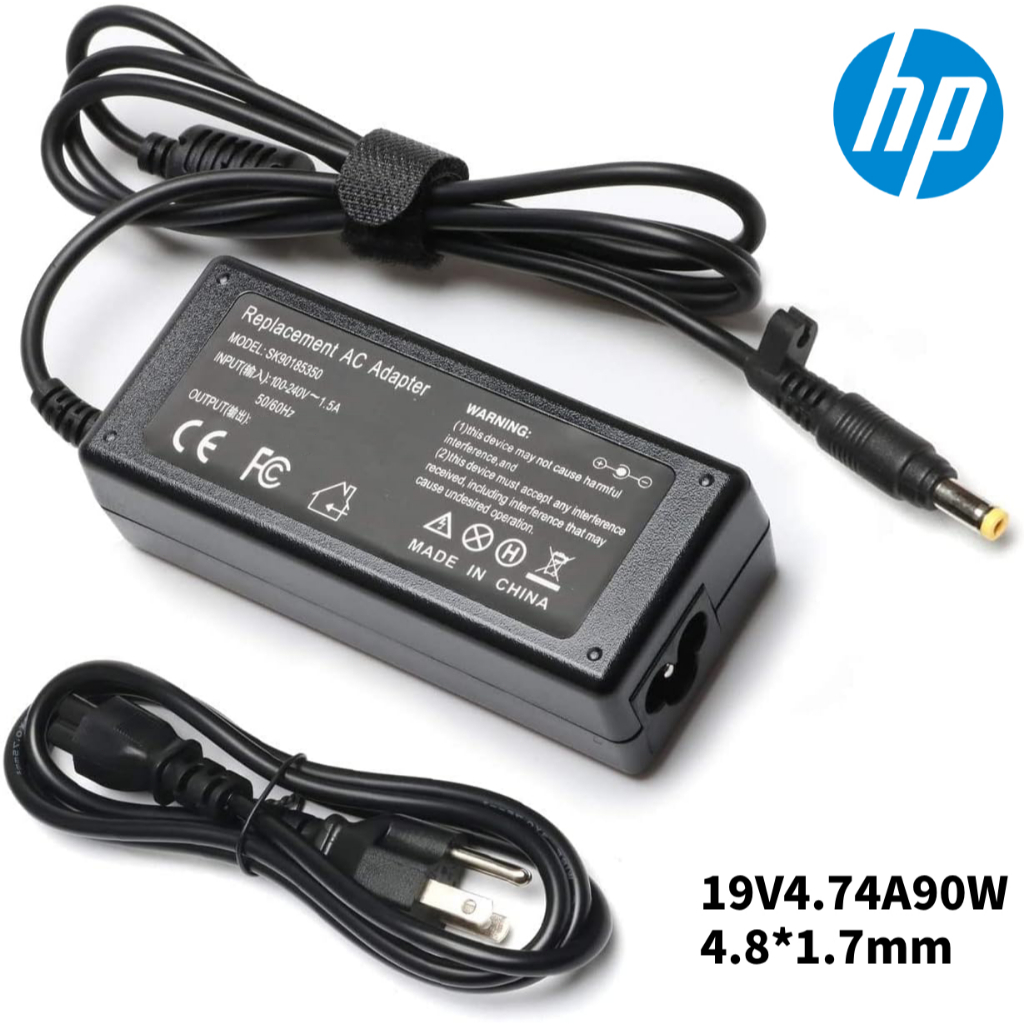 อะแดปเตอร์โน๊ตบุ๊ค HP 90W 19V4.74A 4.8*1.7mm Pavilion DV9000 G7000  ZT3400 CQ60 510 Laptop Adapter