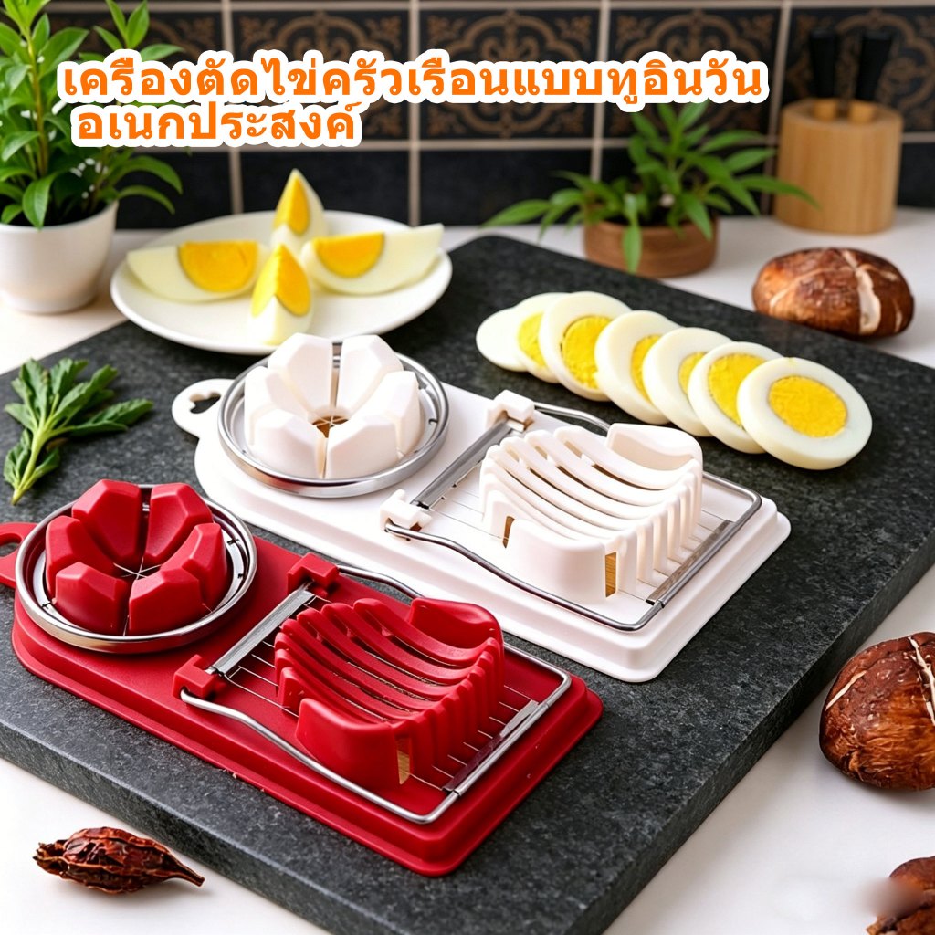 Ulano เครื่องตัดไข่อเนกประสงค์แบบทูอินวัน ตัดแยกไข่สุกได้ดี เหมาะใช้ในครัวเรือนทำอาหารเช้า