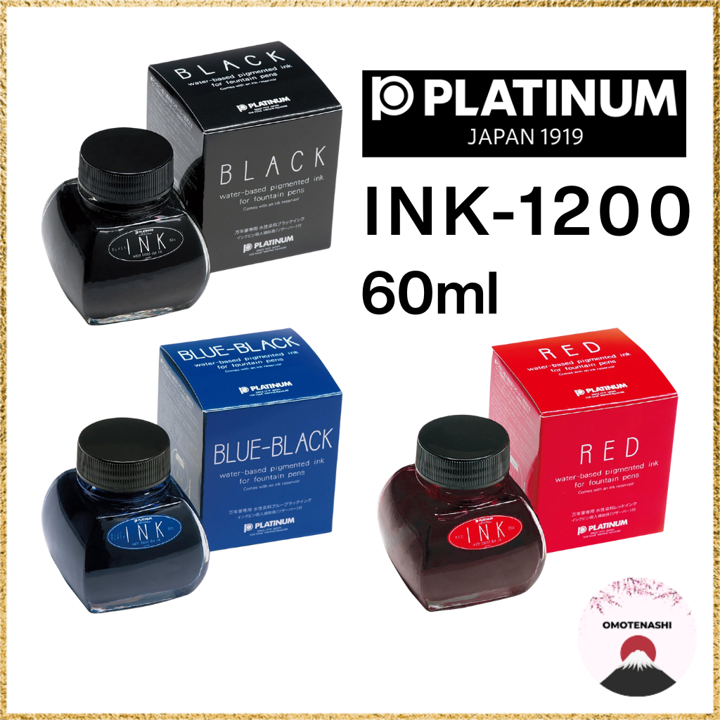 Platinum Fountain Pen Fountain Pen Bottle Ink 60cc Black Red Blue-Black INK-1200