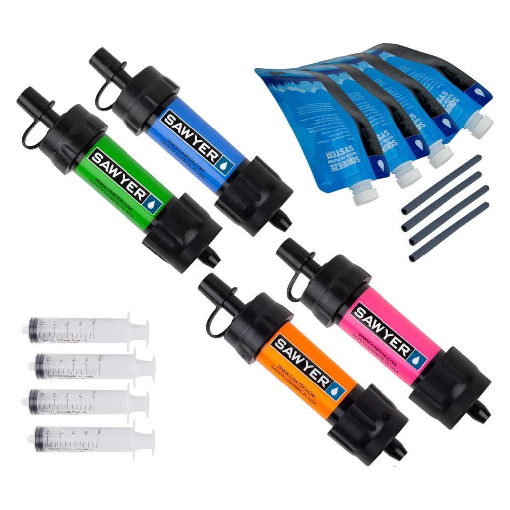 เครื่องกรองน้ำพกพา Sawyer Mini Filter สีน้ำเงิน ใช้ในการเดินป่า เดินทาง ไม่ต้องเปลี่ยนไส้กรอง