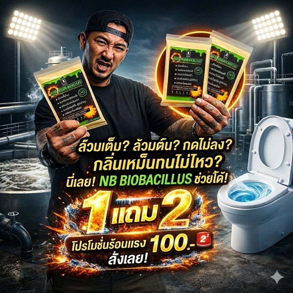 3ถุง100 ส่งฟรี ส้วมเต็มส้วมตันดับกลิ่น NB BIOBACILLUS