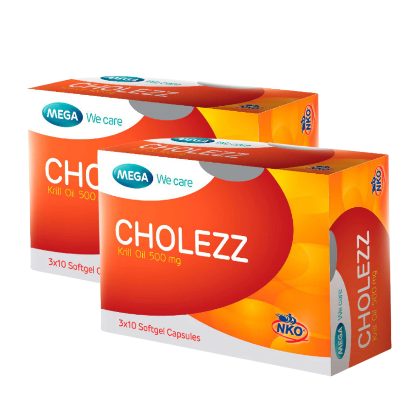 MEGA Cholezz Krill oil 500MG. 30 แคปซูล[1กล่อง / 2กล่อง]