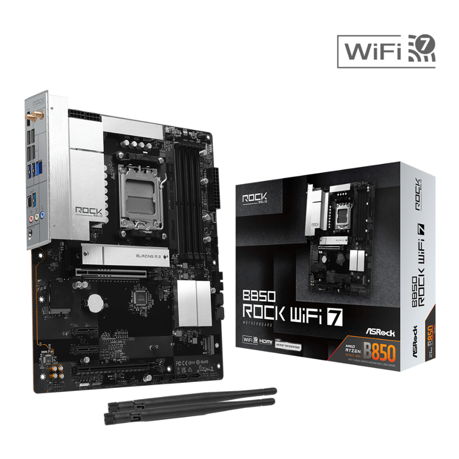MAINBOARD (AM5) ASROCK B850 ROCK WIFI7 DDR5