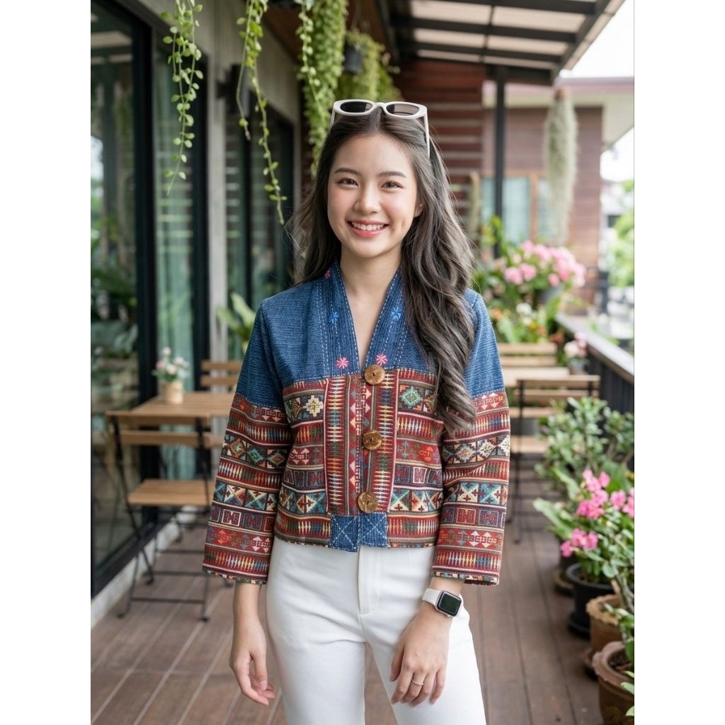 เสื้อพื้นเมืองผู้หญิง รุ่น ทอขวัญ