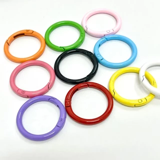 ห่วง กลม สปริงล็อค ขนาด33mm หนา4mm มี 3 โทนสี สีสด พาสเทล โทนวินเทจ ทำเครื่องประดับ DIY อุปกรณ์งานฝีมือ พวงกุญแจ ของตกแต