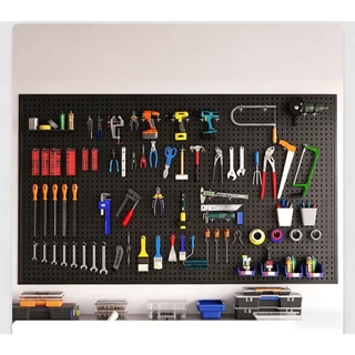 Pegboard Size XL (120x60 cm/80*60cm.) รวมตะขอ 20 อัน กระดานแขวนเครื่องมือ แผงแขวนเครื่องมือ ทำจากเหล็กทั้งแผ่น xd