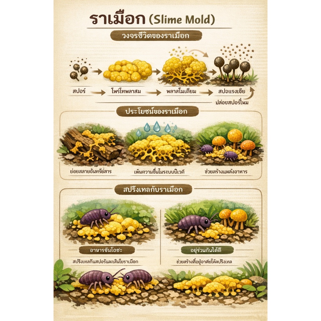 ราเมือก Slime mold (อาหารสปริงเทล)