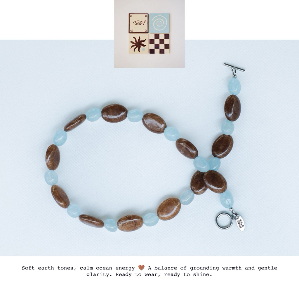 Wild&Vibe Necklace 🌊🤎 สร้อยหินโทนทะเล-เอิร์ธมู้ด | Handmade พร้อมส่ง