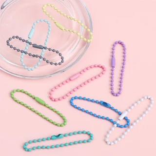 โซ่ไข่ปลา สีพาสเทล 10-12cm พวงกุญแจโซ่ลูกปัด สำหรับห้อยเฟรมการ์ด DIY พวงกุญแจป้ายโซ่เชื่อมโยง ตกแต่งตุ๊กตาและแท็ก