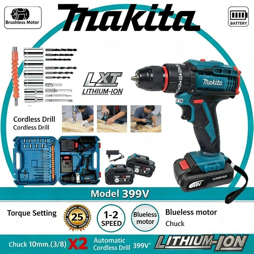 สว่านไร้สาย Makita 399V ของแท้ สว่านไร้สาย Makita รุ่นนี้มีสามโหมด