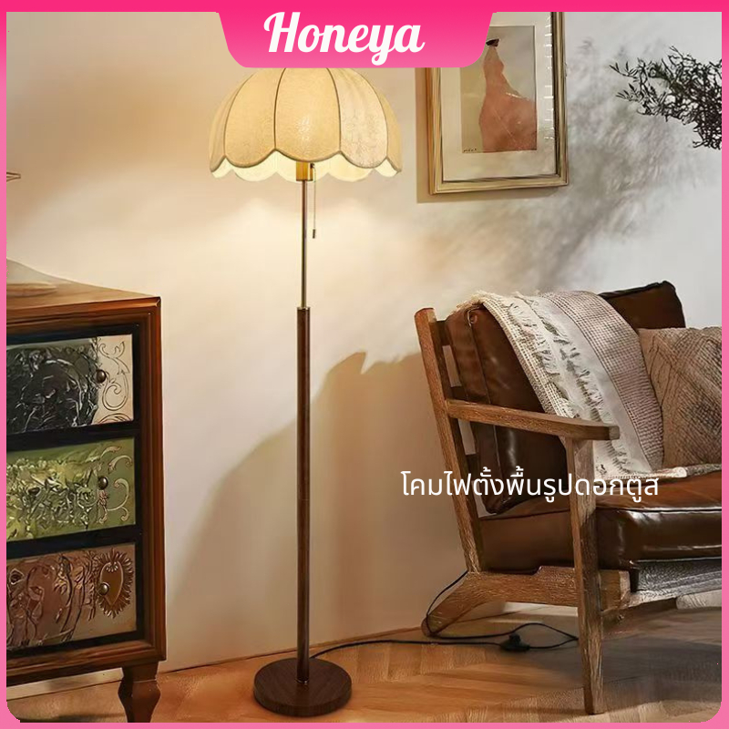 ✨IKEA🧡โคมไฟตั้งพื้นรูปดอกตูส🧡ไตล์จีนใหม่ โคมไฟตั้งพื้น floor lamp   ย้อนยุค ห้องนั่งเล่นห้องนอน แสงบรรยากาศ TZR🚚จัดส่งจ🚚