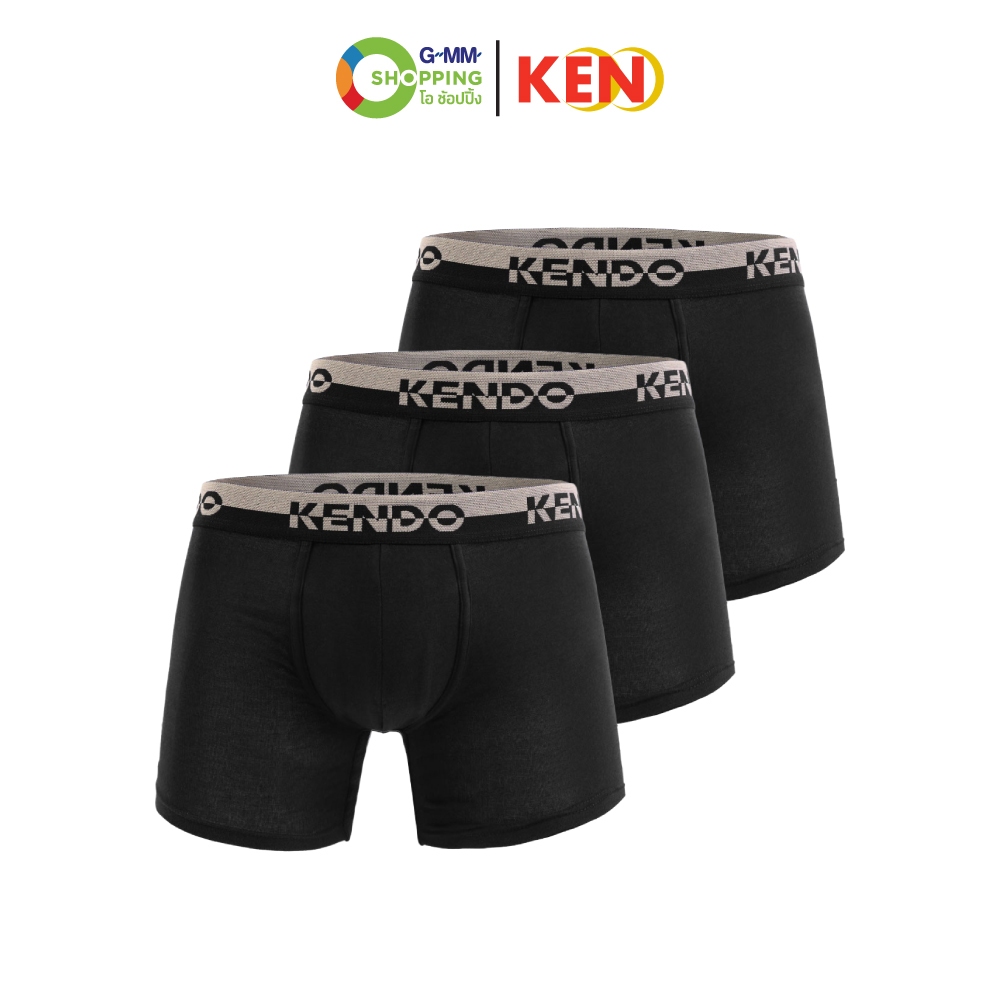 KENDO เคนโด กางเกงในผู้ชาย ทรงทรังค์ รุ่น KU 233 สีดำ (เซต 3 ตัว) #202360