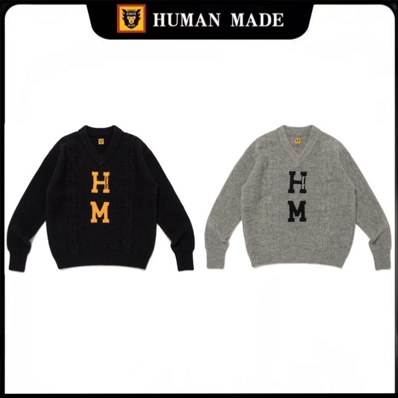 『 Human Made 』🇯🇵 พร้อมส่ง/ เสื้อ human made  LOW GAUGE KNIT SWEATER เสื้อกันหนาวผ้าฝ้าย 25 SS