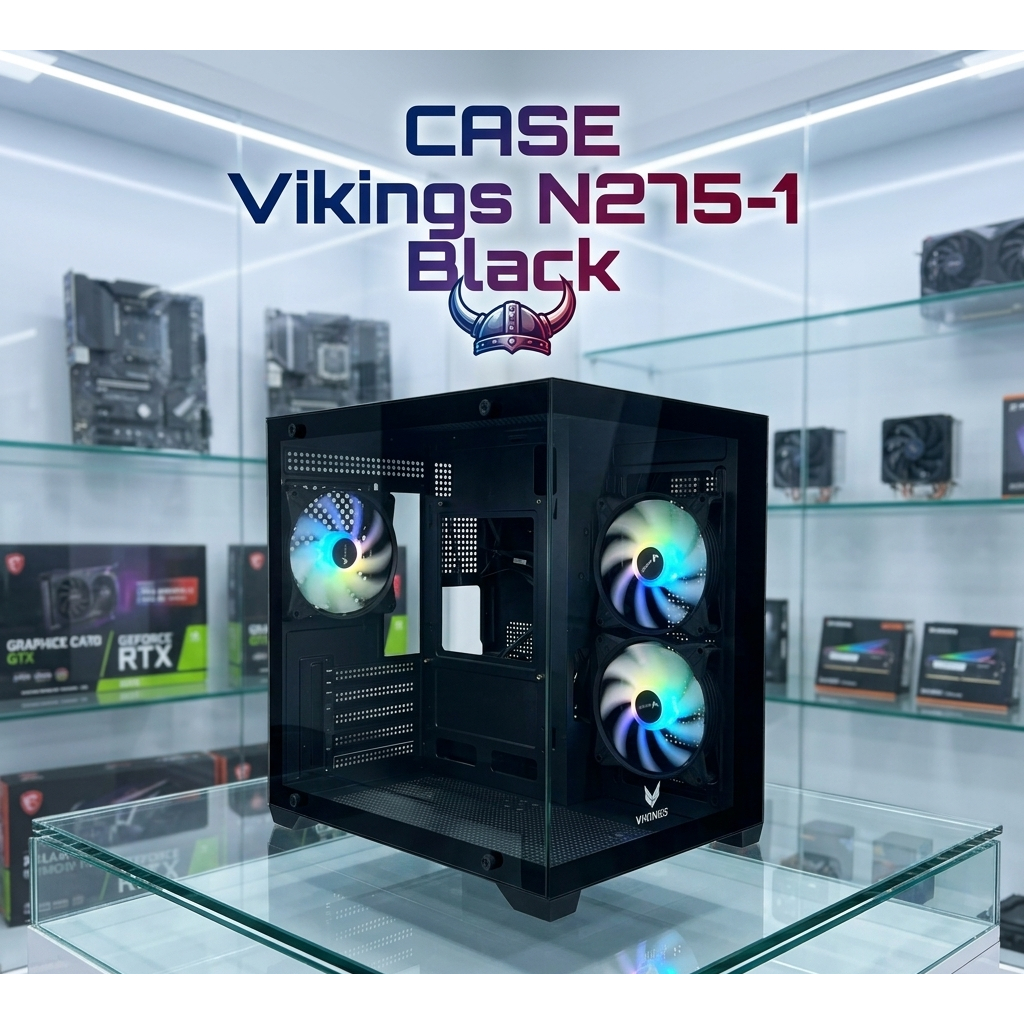CASE VIKINGS N275-1 BLACK พัดลม ไฟ RGB [สินค้าใหม่]