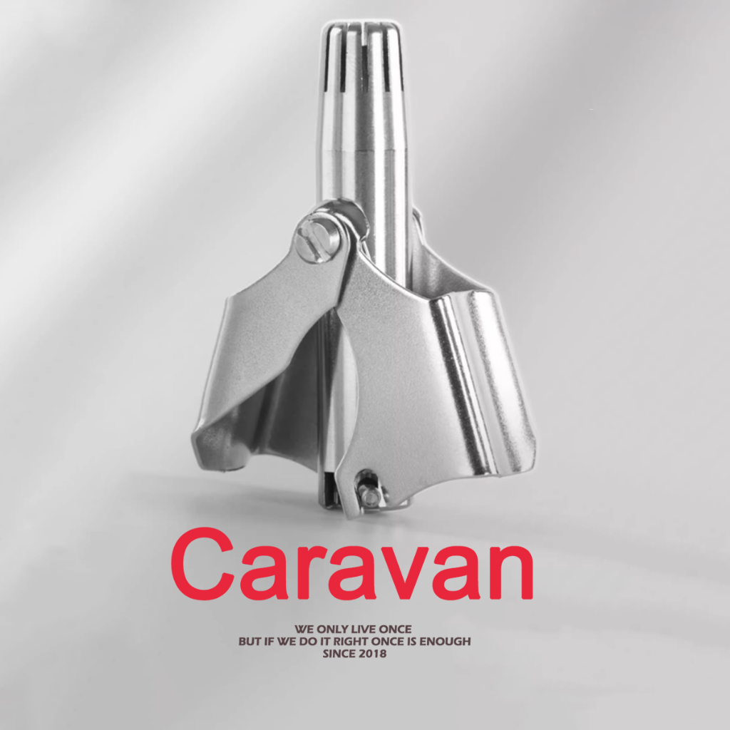 Caravan Crew Nose Trimmer สแตนเลส ที่ตัดขนจมูก เครื่องตัดขนจมูก กรรไกรตัดขนจมูก ไม่ดึงขน ตัดขนจมูก