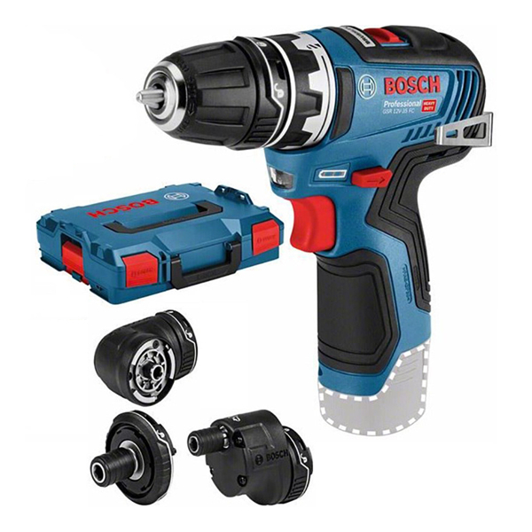 BOSCH GSR 12 V-35 FC + L Boxx สว่านไร้สาย หัวถอดเปลี่ยนได้ 12V Set แบตเตอรี่ 2 ก้อน 2.0 Ah
