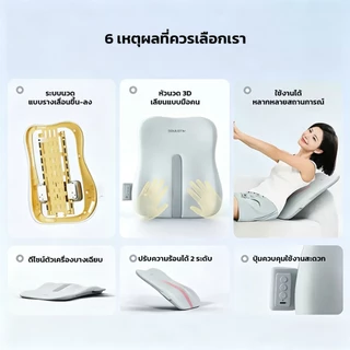 【สินค้าใหม่✨】SOULGTM แท้ เบาะนวดไฟฟ้า เบาะนวดในรถ ปรับได้ โหมดประคบร้อน เบาะนวดใช้ได้ทั้งในรถ ในบ้าน