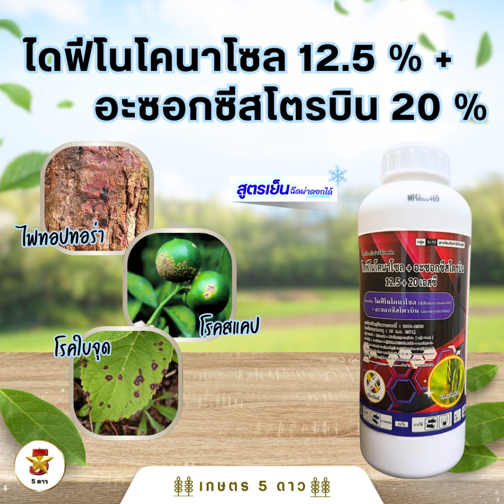 ซอคเก็ต (ไดฟีโนโคนาโซล 12.5% + อะซอกซีสโตรบิน 20% W/V SC) 1 ลิตร