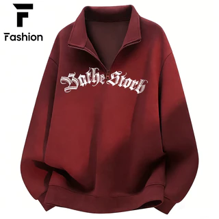 เกาหลีเรียบหรู เสื้อสเวตเตอร์คู่รัก เสื้อฮู้ด Unisex เนื้อนุ่มพิเศษ ทรงโอเวอร์ไซส์ฟรีไซส์ ราคาถูก ส่งฟรี