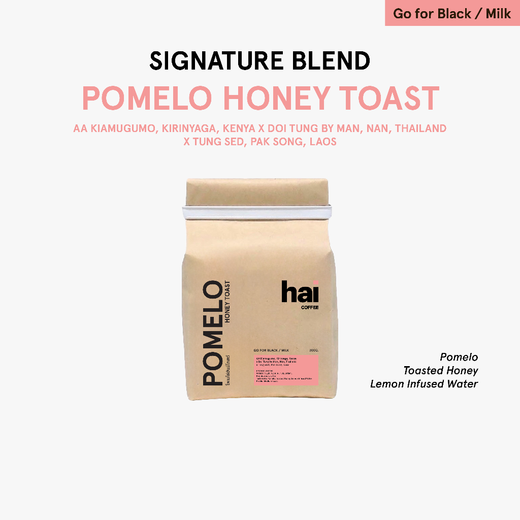 Hai coffee Signature Blend Pomelo Honey Toast (Medium Roast) เมล็ดกาแฟคั่วกลาง