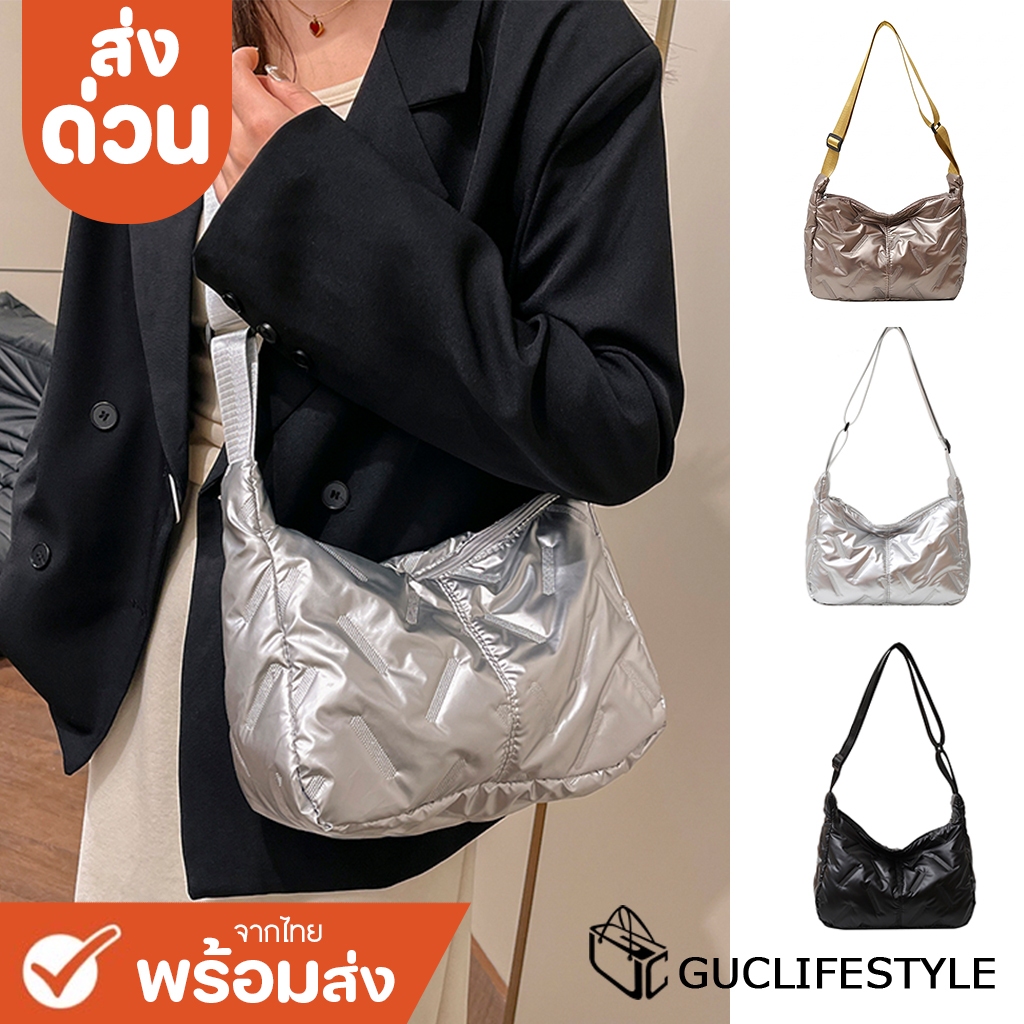 ส่งด่วน GUCSELECTED(B2274) กระเป๋าสะพายข้างผ้าหนังพียูมี ขนาด 13 นิ้ว