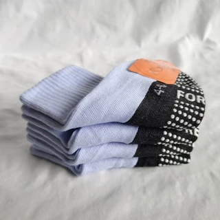 🧦COD🧦ถุงเท้านักเรียน ขาวพื้นเทากันลื่น ถุงเท้าเด็กที่สวมใส่สบายและกันลื่น ใส่สบาย ไม่อับชื้น ยืดได้เยอะ สําหรับผู้ชาย