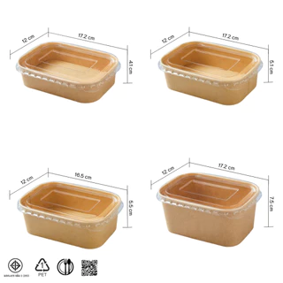 **Pre-orderสินค้าเข้า19เดือนนี้**[แพ็ก50ชิ้น] กล่องกระดาษคราฟท์วงรี พร้อมฝาใสถ้วยกระดาษ กล่องคราฟท์ 500/650/750/1000ML