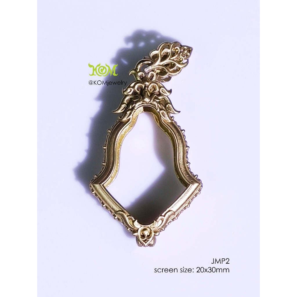 JMP2Brass Amulet casing 20x30mm กรอบพระ ทองเหลือง กรอบจำปีพิมพ์เล็ก