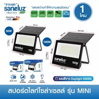 สปอร์ตไลท์โซล่าเซลล์ ขนาด 50W 100W รุ่น MINI ให้แสงสว่างชัด ทนแดด ทนฝน ใช้งานได้นาน เปิด-ปิด อัตโนมัติ
