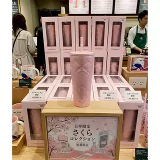 พร้อมส่ง[ด่วน] แก้วสแตนเลส316(1:1)ปั้มทุกจุดพิงค์เชอร์รี่สพรีเมี่ยม พร้อมกล่องและถุง แก้วเพชรของขวัญวันเกิด