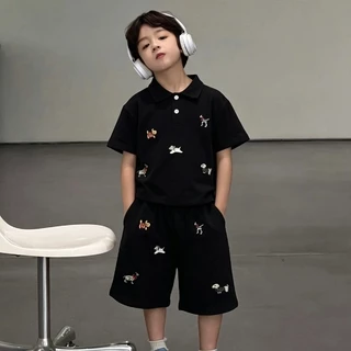 ชุดเสื้อโปโลปักลายสำหรับเด็ก สไตล์เกาหลี — ตกแต่งด้วยลวดลายปักอย่างจัดเต็ม น่ารักสุดๆ เนื้อผ้าสวมใส่สบาย