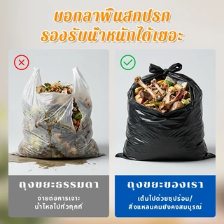 ถุงขยะ24x28 ถุงขยะดำ แบบม้วน ถุงพลาสติก หนาเหนียว เกรดA จำนวน 200 ใบ ใช้งานง่าย คุ้มค่ หลายขนาด พร้อมส่ง