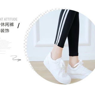 เลกกิ้งขายาว ยืดได้เยอะจริง ใส่สบาย อ้วนใส่ได้ มีแถบ 2 แถบ 2สี ดำ เทา ผ้านิ่ม แต่งแถบสองข้าง ใส่สบาย โรงงานผลิตเอง