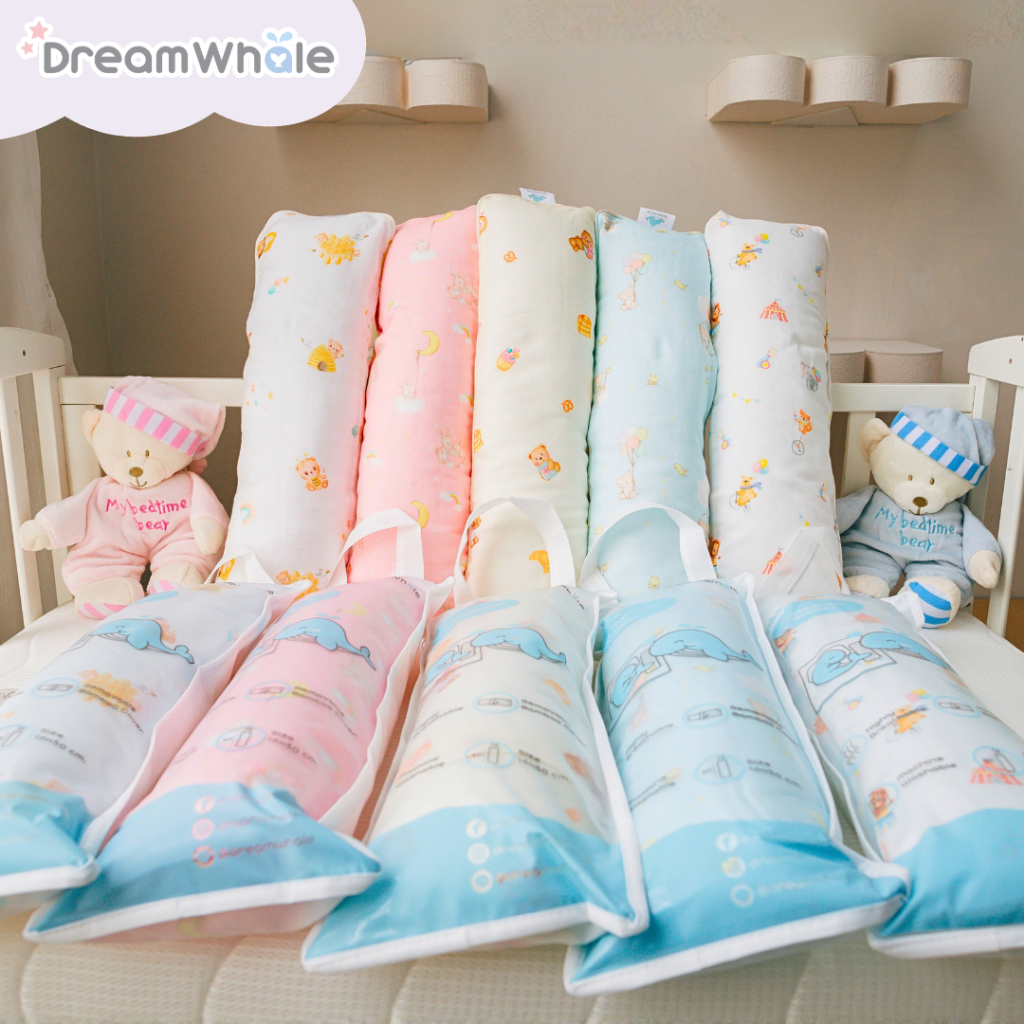 DreamWhale หมอนข้างดันหลัง จัดท่า แถมปลอกใยไผ่ นุ่มพิเศษไม่บาดผิว ซักได้กันไรฝุ่น หมอนข้างเด็ก รูปที่ 8
